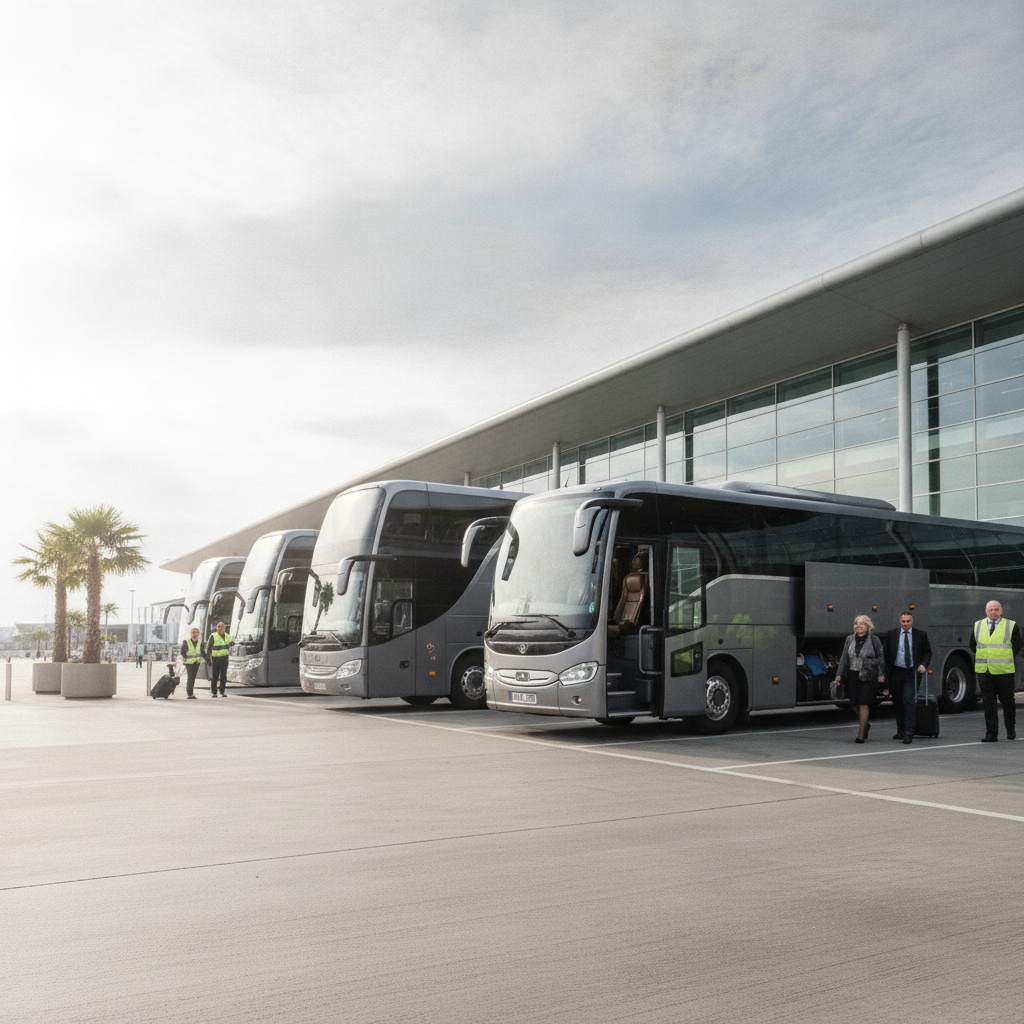 Home — executive coach meeting a group at Stansted Airport