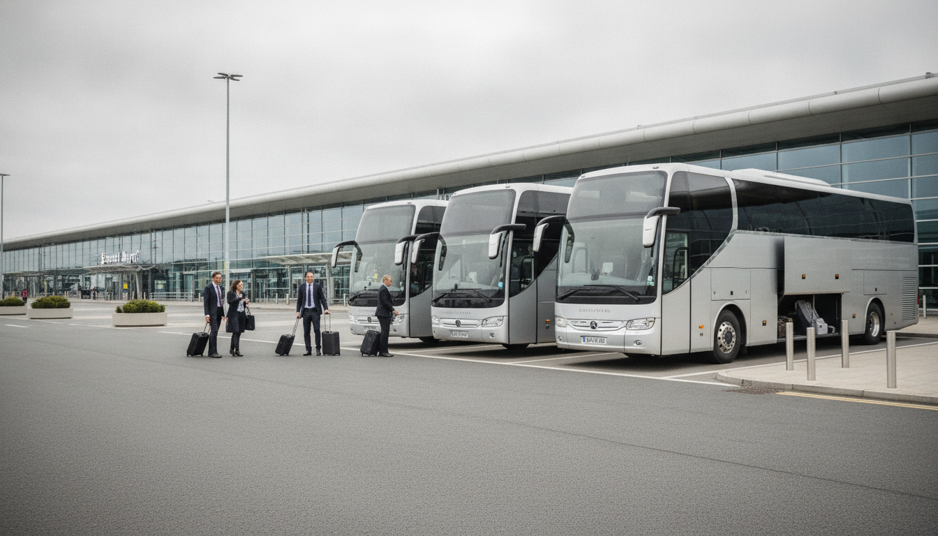 Stress-Free Corporate Travel: Stansted Coach Solutions for Conferences — executive coach meeting a group at Stansted Airport